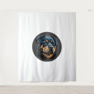Zwarte rottweiler wandkleed