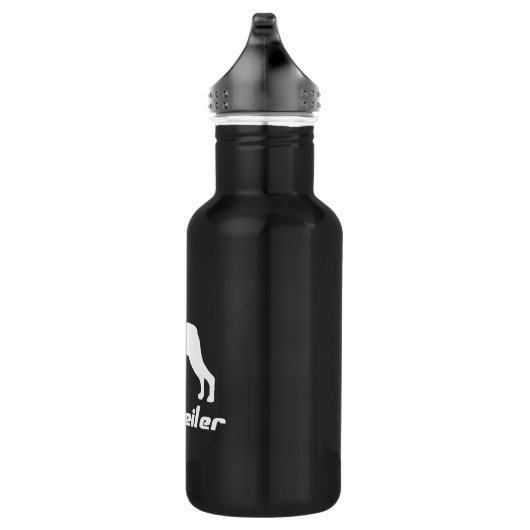 Zwarte rottweiler waterfles  (Rechts)