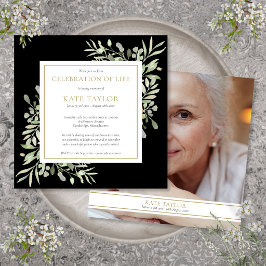 Zwarte rouwfoto met vierkante rand voor uitvaart kaart