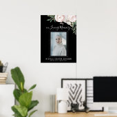Zwarte rouwkaart ter viering van het leven poster (Thuiskantoor)