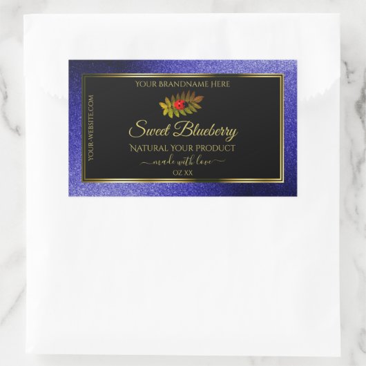 Zwarte Royal Blue Glitter Product Labels Ladybug (Tas)