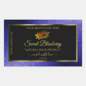 Zwarte Royal Blue Glitter Product Labels Ladybug (Voorkant)