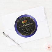 Zwarte Royal Blue Glitter Product Labels Ladybug (Envelop)