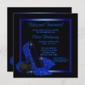Zwarte Royal Blue High Heels Vrouwen Verjaardagsfe Kaart (Voorkant / Achterkant)