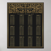 Zwarte Royal Medieval Sword Wedding Seding Chart Poster (Voorkant)