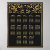 Zwarte Royal Medieval Sword Wedding Seding Chart Poster (Voorkant)