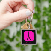 zwarte roze aardbei Paris sleutelhanger (Hand)