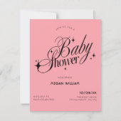 Zwarte Roze baby shower Kaart (Voorkant)