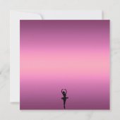 Zwarte & Roze Ballerina & Swirl Verjaardag Uitnodi Kaart (Achterkant)