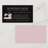 Zwarte roze blanco achterzijde naaigarmatuur visitekaartje (Voorkant / Achterkant)