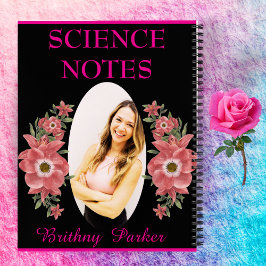 Zwarte Roze Bloemen Linkshandige Meisjes Moderne S Notitieboek