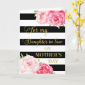 Zwarte Roze Bloemen Schoondochter Moederdag Kaart (Gele Bloem)