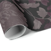 Zwarte Roze Bronze Modern  Floral Toile Cadeaupapier (Rol Hoek)