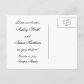 Zwarte Roze Bruid en Bruidegom Save the Dates Aankondigingskaart (Achterkant)