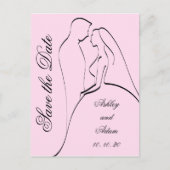 Zwarte Roze Bruid en Bruidegom Save the Dates Aankondigingskaart (Voorkant)