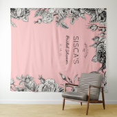 Zwarte Roze Bruiloft Feest Achtergrond Foto Wandkleed (In Situ (horizontaal))