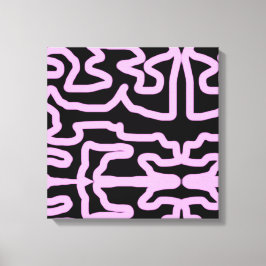 Zwarte roze canvas afdruk