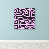 Zwarte roze canvas afdruk (Insitu (Houten vloer))