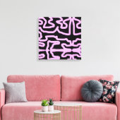 Zwarte roze canvas afdruk (Insitu (Woonkamer))