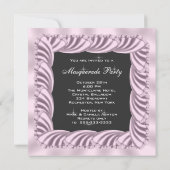 Zwarte Roze Champagne Masquerade Party Kaart (Achterkant)