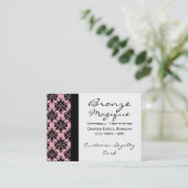 Zwarte Roze Damascus-garantiekaarten voor klanten Klantenkaartje (Staand voorkant)