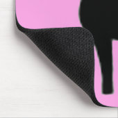 Zwarte roze eenhoornsilhouet muismat (Hoek)