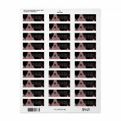 zwarte roze eiffeltoren  parijs bruiloft etiket (Full Sheet)