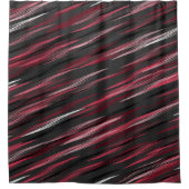 Zwarte roze en grijze strepen douchegordijn (Voorkant)