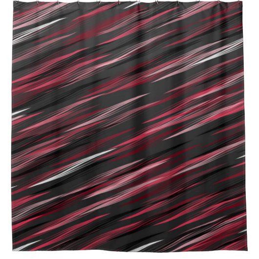 Zwarte roze en grijze strepen douchegordijn (Voorkant)