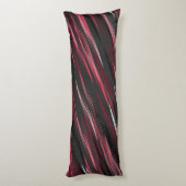 Zwarte roze en grijze strepen lichaamskussen (Achterkant (Verticaal))