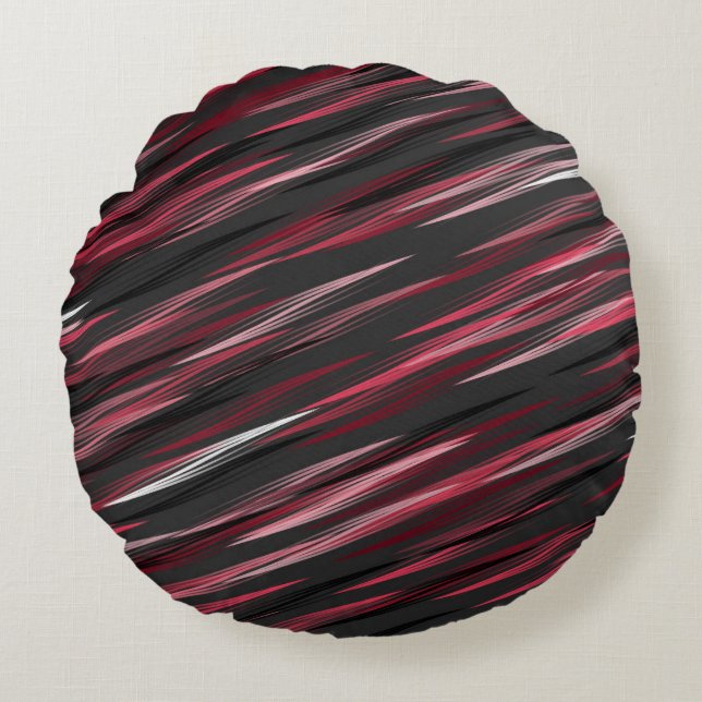 Zwarte roze en grijze strepen rond kussen (Voorkant)