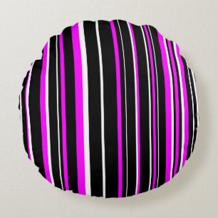 Zwarte, roze en witte barcode streep rond kussen