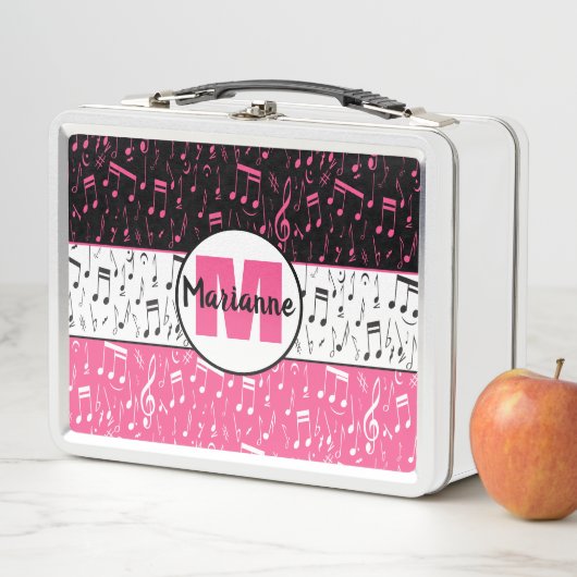 Zwarte roze en witte muzieknoten (In situ)