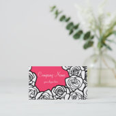 Zwarte, roze en witte rozen Visitekaartje (Staand voorkant)