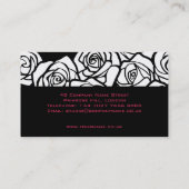 Zwarte, roze en witte rozen Visitekaartje (Achterkant)