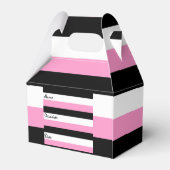 Zwarte, roze en witte strepen bedankdoosjes (Achterkant)