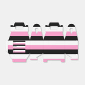 Zwarte, roze en witte strepen bedankdoosjes (Uitgevouwen)