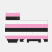 Zwarte, roze en witte strepen bedankdoosjes (Uitgevouwen)