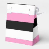 Zwarte, roze en witte strepen bedankdoosjes (Achterkant)