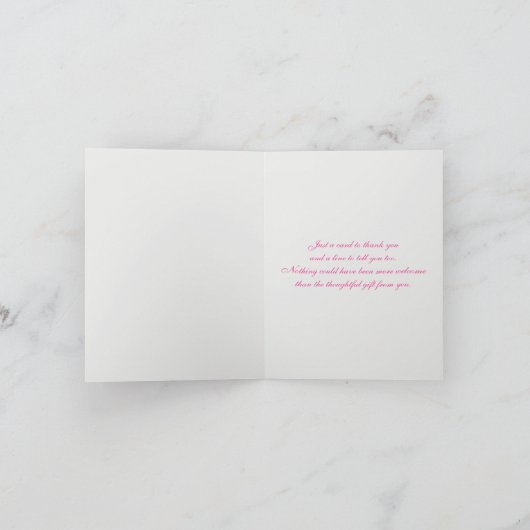 Zwarte, Roze en Zilver Bat Mitzvah Dank u Kaart (Binnen)