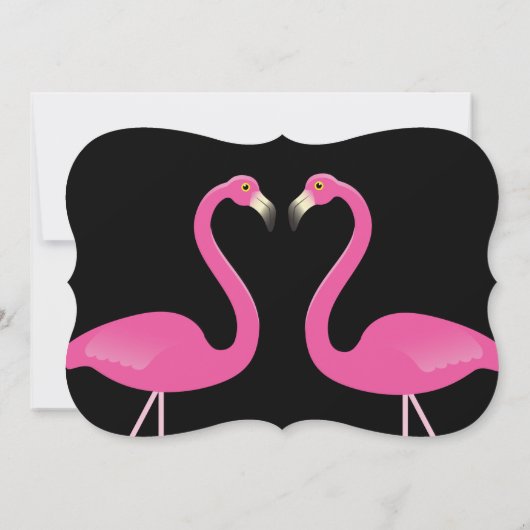 Zwarte & Roze Flamingo Bachelorette Party Kaart (Achterkant)