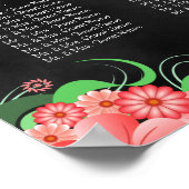 Zwarte & Roze Floral DIY 16-tabel Poster (Hoek)