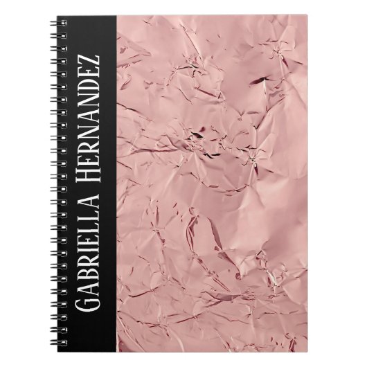 Zwarte + Roze Folie textuur Notitieboek (Voorkant)