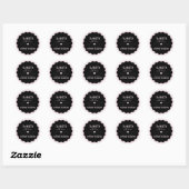Zwarte Roze Gebakken Met Liefde Schelp Sticker (Vel)