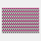 Zwarte Roze Geometrie Flash Vorm Inpakpapier Vel (Voorkant 3)