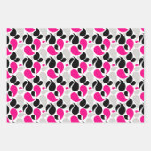 Zwarte Roze Geometrie Flash Vorm Inpakpapier Vel (Voorkant)