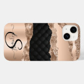 Zwarte Roze Gouden Glitter Lovertjes Case-Mate iPhone Case (Achterkant (horizontaal))