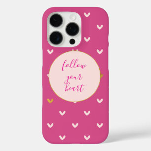 Zwarte Roze Gouden Harten iPhone 16 Pro Hoesje