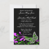 Zwarte roze groene vlinderspargel kaart (Achterkant)