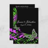 Zwarte roze groene vlinderspargel kaart (Voorkant / Achterkant)